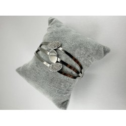 Gümüş Oval Taşlı Bileklik